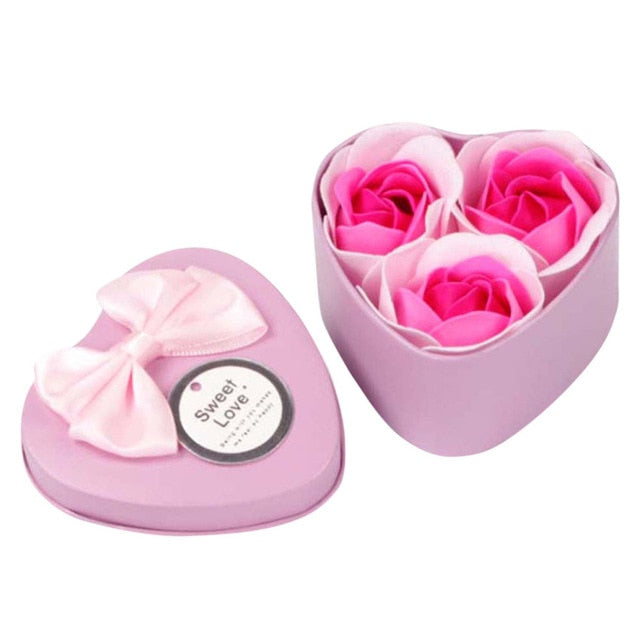 3Pcs Heart Scented Rose Soap