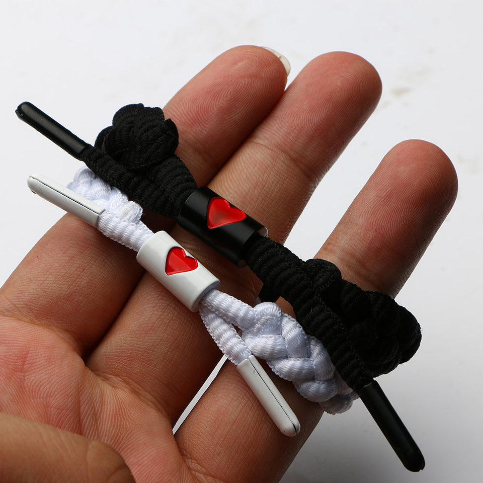 Matching Heart Laced Knitted Bracelet