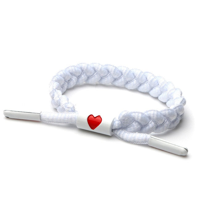 Matching Heart Laced Knitted Bracelet