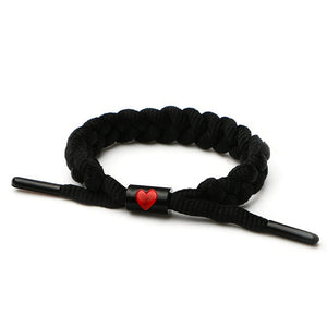 Matching Heart Laced Knitted Bracelet