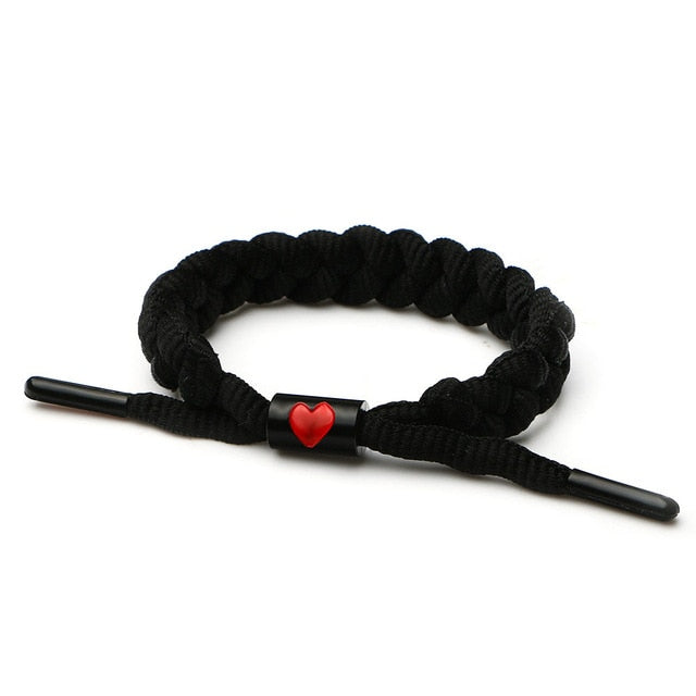 Matching Heart Laced Knitted Bracelet