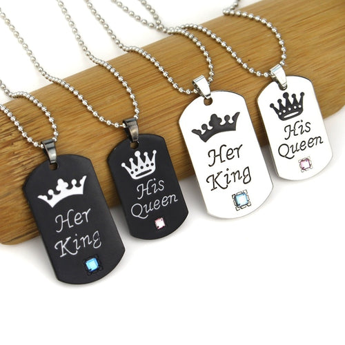 King and Queen Matching Necklace