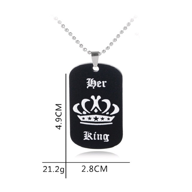 King and Queen Matching Necklace