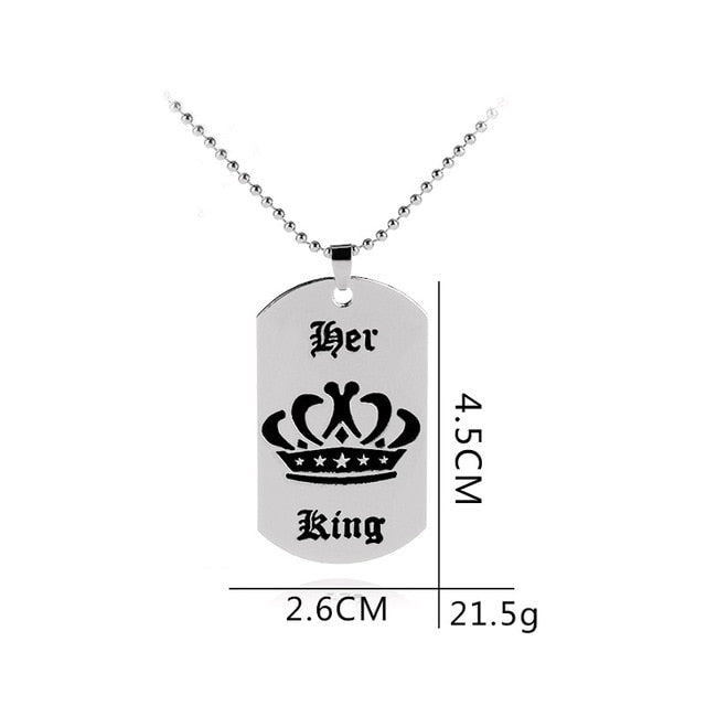 King and Queen Matching Necklace