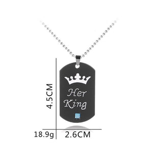 King and Queen Matching Necklace