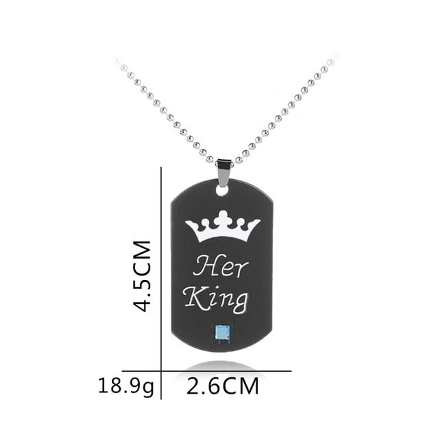 King and Queen Matching Necklace