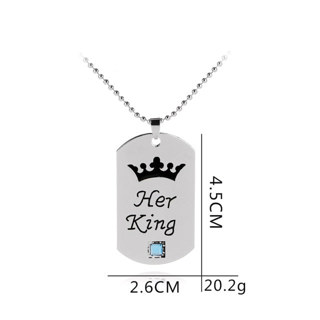 King and Queen Matching Necklace