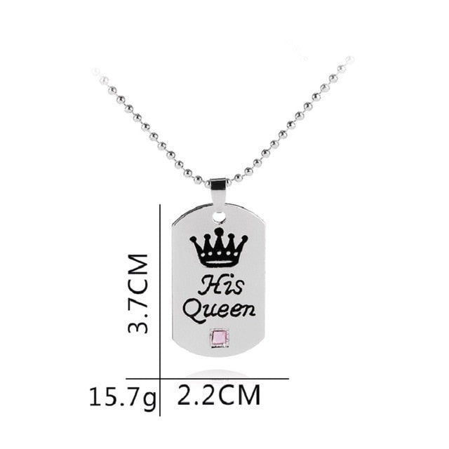 King and Queen Matching Necklace